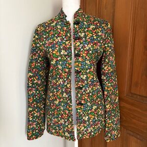 Vintage Handmade 1970s Small ? Boho Cottagecore Floral Hippie Quilted Jacket
